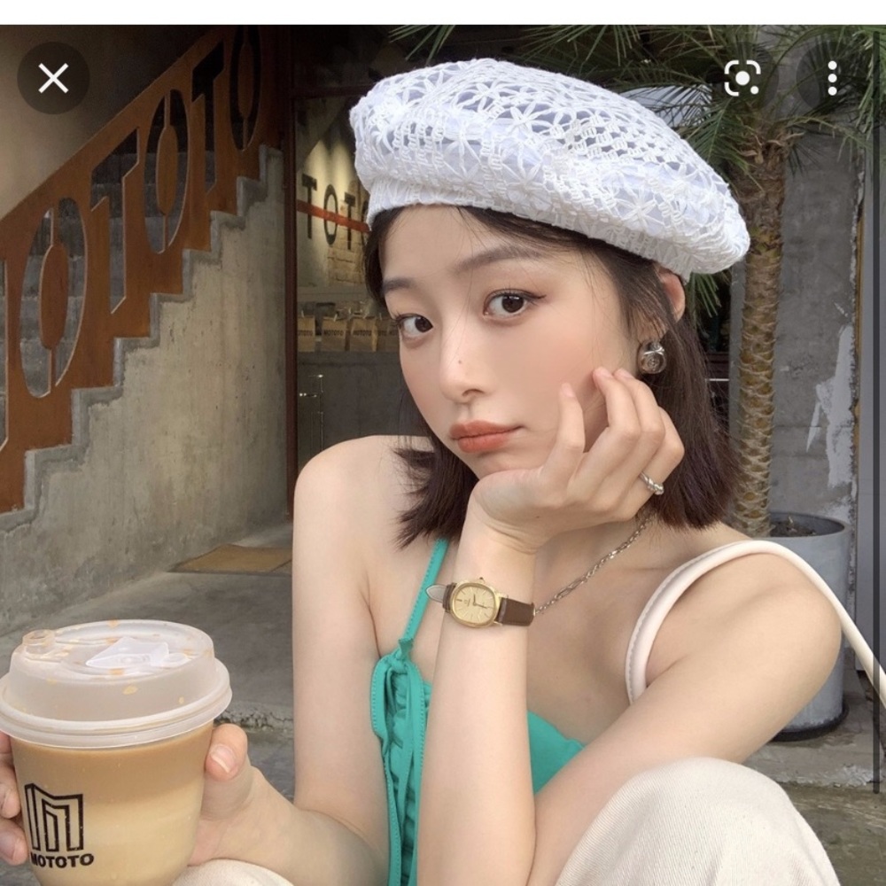 OMEA Spring and Summer Floral Lacey beret